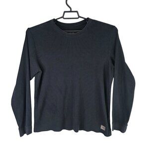 Mens Nike Black Dri-FIT Waffle Knit Thermal Shirt Long Sleeve Cotton Blend L